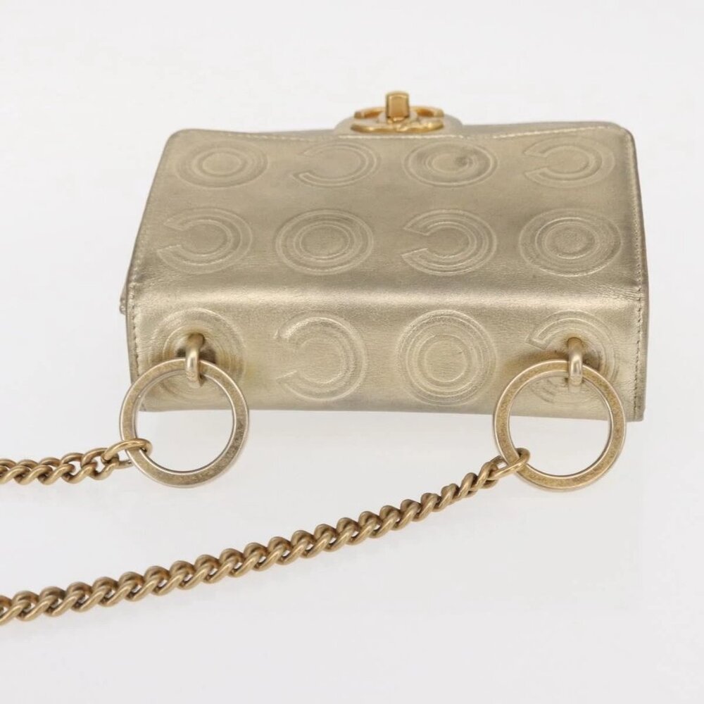 CHANEL Chain Shoulder Bag Lamb Skin Gold CC - Picture 6 of 16